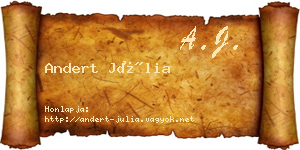 Andert Júlia névjegykártya